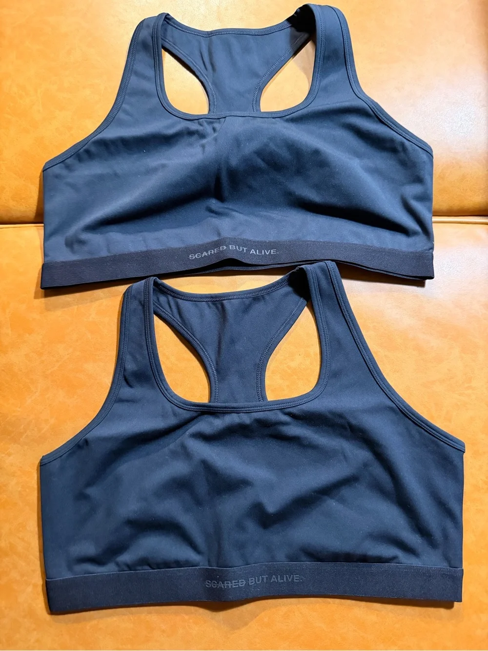 NWOT Scared But Alive Black Racerback Sports Bras - Twin Pack
